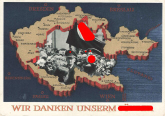 Ansichtskarte "Wir Danken unserem Führer" gelaufen 1939