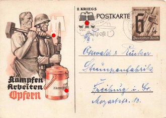 WHW Ansichtskarte "Kämpfen, Arbeiten, Opfern" datiert 1940