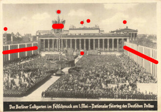 Ansichtskarte "Der Berliner Lustgarten im Festschmuck am 1.Mai - Nationaler Feiertag des Deutschen Volkes"