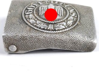 Koppelschloss für Mannschaften des Heeres. getragenes Stück aus Aluminium