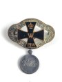 1.Weltkrieg, patriotische Brosche "Eisernes Kreuz 1914" Anhänger "Lille" Breite 24mm