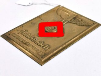 Buntmetallplakette Reichsarbeitsdienst " Arbeit adelt" Maße 8 x 11,5cm