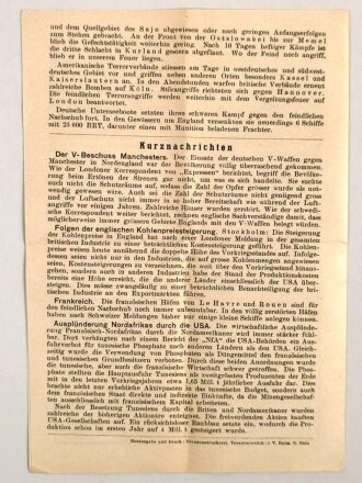 "Die Handgranate", Nachrichtenblatt der Division, vom 1. Januar 1945