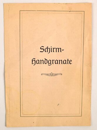 1.Weltkrieg, Gebrauchsanweisung einer Schirmhandgranate mit Schaubild