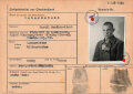 Ausweis eines Zivilarbeiters aus Sowjetrussland. Aufenthaltsort: geflüchtet, 1942