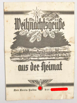 "Weihnachtsgrüße aus der Heimat" der NSDAP, Kreis Fulda, Faltbaltt DIN A5