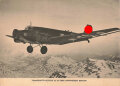 Ansichtskarte "Transportflugzeug Ju 52 über Norwegens Bergen"