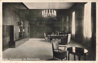 Ansichtskarte "Berlin. Arbeitszimmer des Reichskanzlers" stärker gebraucht, gelaufen 1936