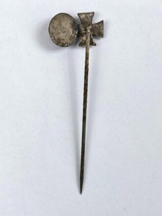Miniatur, Eisernes Kreuz und Verwundetenabzeichen silber , Hakenkreuze berieben, Größe 9 mm