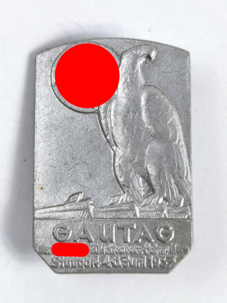 Leichtmetallabzeichen "Gautag der NSDAP Stuttgart 1937 " mit Hersteller Fr. Zimmermann, Stuttgart