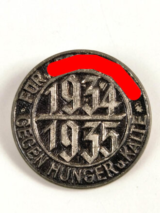 Blechabzeichen, Für Adolf Hitler, gegen Hunger und Kälte 1934/1935