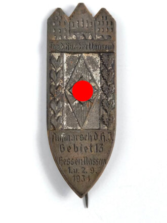 Blechabzeichen, Aufmarsch HJ Gebiet 13 Hessen/ Nassau 1.u.2.9.1934