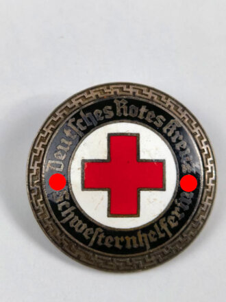 Deutsches Rotes Kreuz, Brosche " Schwesternhelferin " Emailliert, Größe 35 mm