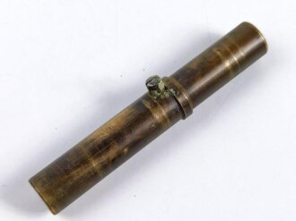 1.Weltkrieg, Zapfen zum Scherenfernrohr 09  aus Messing. Der kurze Teil passt in die Aufnahme für das Scherenfernrohr