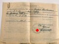 Papiere eines Angehörigen der RAD Abteilung K1/62, dann Angehöriger Aufklärungsabteilung 3 Afrika ( Besitzzeugnis Panzerkampfabzeichen) vermisst im Mittelmeer 1942