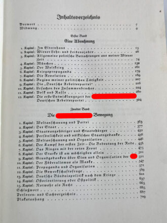 "Mein Kampf" Jubiläumsausgabe anlässlich des 50. Geburtstages Adolf Hitlers. Sehr guter Zustand