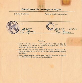 Reichsarbeiterdienst Entlassungsschein, von 1944 aus Rebetz