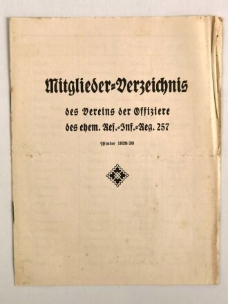 Mitgliederverzeichnis des Vereins der Offiziere des...