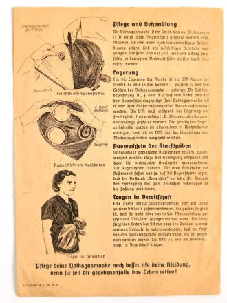 Gebrauchsanweisung für die deutsche Volksgasmaske VM 37