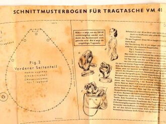 Schnittmusterbogen für Tragetasche für die deutsche Volksgasmaske VM 40 von 1876