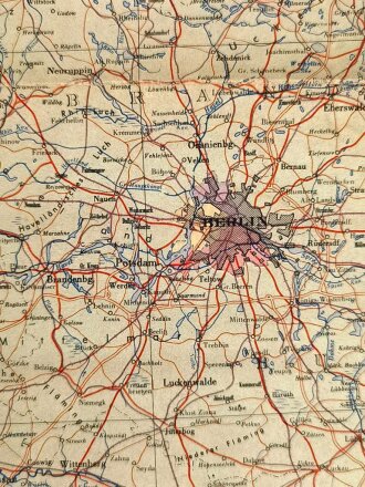 Deutschland nach 1945, Karte "Deutschland, Westliche Hälfte", Maße: 84 x 60 cm, leicht defekt