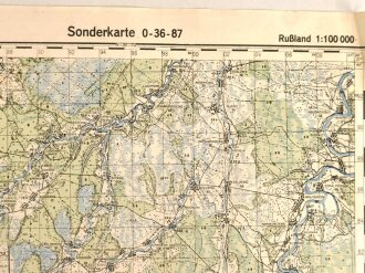 Sonderkarte Russland 0-36-87, datiert 1941, Maße: 35,5 x 45cm ,gebraucht