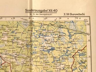 Landkarte Wehrmacht,  X59 Borowitschi, Maße: 62 x...