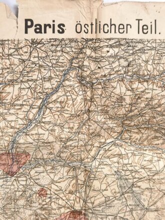 1.weltkrieg, landkarte Paris - östlicher Teil,...