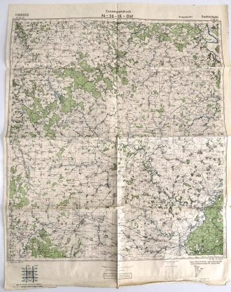 Russland Zusammendruck N-36-IX-Ost - Suchinitschi, datiert 1942, Maße: 89 x 69,5 cm , gebraucht