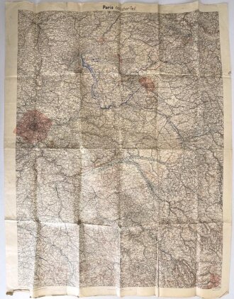 1.Weltkrieg Landkarte Paris - östlicher Teil,...