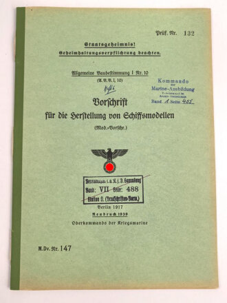 Kriegsmarine, M.Dv.Nr. 147 "Allgemeine...