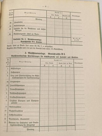 M.Dv.Nr. 147 "Allgemeine Baubestimmungen 1 Nr. 18 - Vorschrift für den Tiefgangsnachweis" datiert 1939, DIN A4