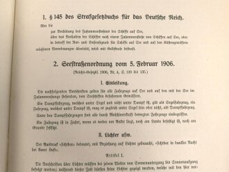M.Dv.Nr. 147 "Allgemeine Baubestimmungen 1 Nr. 12 - Die Seestraßenordnung vom 5. Februar 1906" datiert 1939, DIN A4