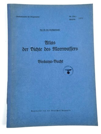 Atlas der Dichte des Meerwassers - Biskaya Bucht, Stempel entnazifiert, Kriegsmarine