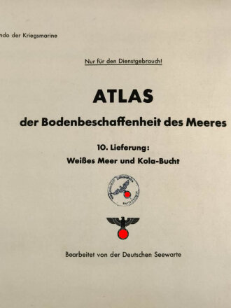 Kriegsmarine "Atlas der Bodenbeschaffenheit des Meeres", Weißes Meer und Kola Bucht, Großformat