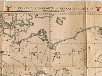 Luftwaffe , Luftnavigationskarte in Merkatorprojektion, Blatt Deutschland, Ausgabe 1940, Maße: 63 x 70 cm