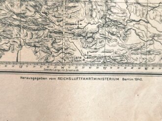 Luftwaffe , Luftnavigationskarte in Merkatorprojektion, Blatt Deutschland, Ausgabe 1940, Maße: 63 x 70 cm