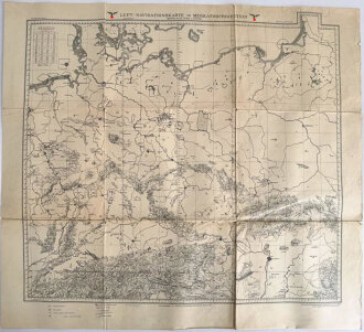 Luftwaffe , Luftnavigationskarte in Merkatorprojektion, Blatt Deutschland, Ausgabe 1940, Maße: 63 x 70 cm