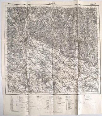 Rumänien Karte Nr. XI.F. Pitestii, Maße: 72 x 64 cm , gebraucht