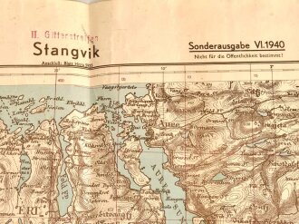 Norwegen Karte Stangvik, datiert 1940, Maße: 82,5 x...