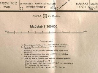Afrikakorps Karte , Ägypten Karte Ed-DabA El-Alamen, datiert 1941, Maße: 79 x 70 cm, gebraucht