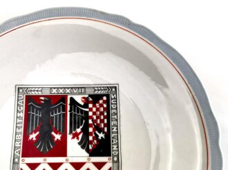 Reichsarbeitsdienst, Erinnerungsteller " Arbeitsgau Sudetenland XXXVII" Porzellan, Hersteller Bavaria Schumann, Durchmesser 30cm. guter Zustand