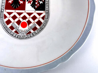 Reichsarbeitsdienst, Erinnerungsteller " Arbeitsgau Sudetenland XXXVII" Porzellan, Hersteller Bavaria Schumann, Durchmesser 30cm. guter Zustand
