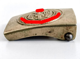 Koppelschloss für Angehörige der Hitlerjugend. Doppelhersteller Assmann, getragenes Stück