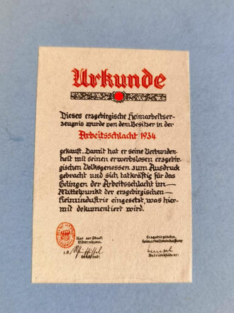 Erzgebirgisches Heimarbeitserzeugnis, Paar Wandbilder Hindenburg und Hitler Darstellend.