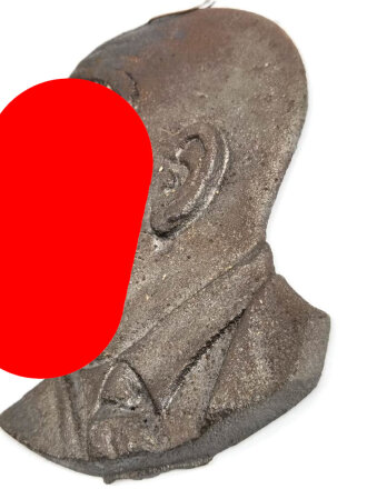 Eisenguß Wandrelief Adolf Hitler Darstellend.Leicht narbig, Gesamthöhe 19cm