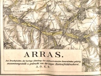 1.Weltkrieg, Landkarte "Arras", Frankreich,...