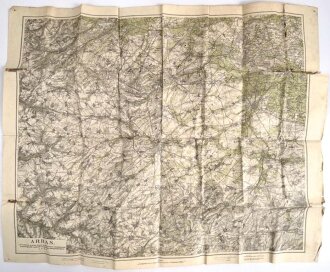 1.Weltkrieg, Landkarte "Arras", Frankreich, Maße: 72 x 88 cm, stark gebraucht