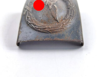 Luftwaffe, Koppelschloss für Mannschaften. Eisen, blaugrauer Originallack , getragenes Stück