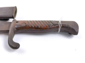 1.Weltkrieg, Seitengewehr Modell 98/05 mit Sägerücken. Preussische Abnahme von 1917, Hersteller " R.Stock & Co. Berlin Marienfelde" Ungereinigtes Stück